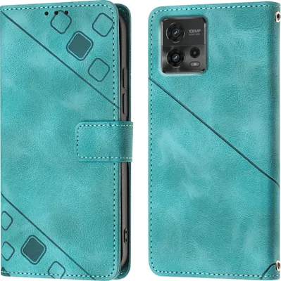 Obrázek produktu pro Pouzdro pro Motorola Moto G72 Embossed Flipové kožené pouzdro se stojánkem Green