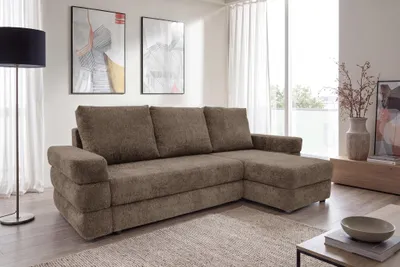 Produktbild von TEDRO Polsterecksofa mit Schlaffunktion, 257 x 145 x 91 cm, Liegefläche 210 x 128 cm, universell montierbar