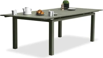 Image de Table Miami Kaki Extensible Table De Jardin Extensible En Aluminium Kaki - Dcb Groupe - Decochine