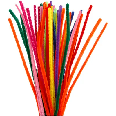 Produktbild von Chenille-Garn, farbig, 30 cm, 50 Stück