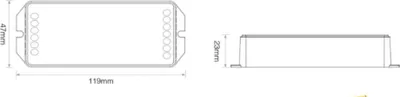 Obrázok produktu pre MiBoxer LED prijímač, ovládač 2,4G, 12/24V, "20A", stmievač s tlačidlom, kompatibilný | FUT039P | RGB+CCT