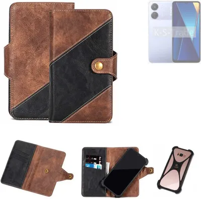 Produktbild von K-S-Trade Handyhülle Schutzhülle Bookstyle Case kompatibel mit POCO C65 Klapphülle Cover Hülle Schutztasche 1x