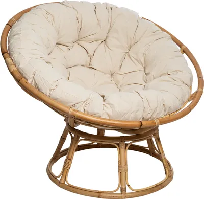 Zdjęcie produktu dla Fotel wypoczynkowy Seram rattan boho do salonu z poduszką kremowy naturalny Atmosphera