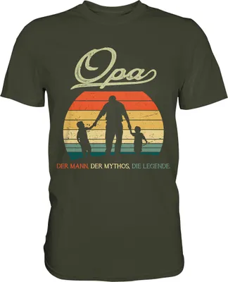 Produktbild von Opa Enkelkinder Großvater Geschenk Vatertag T-Shirt – Urban Khaki / M
