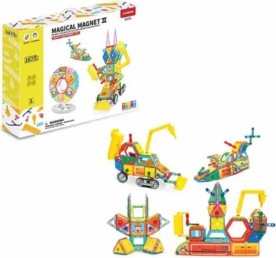 Obrázok produktu pre Magnetická stavebnica Heavy Equipment set 167ks - Magical Magnet II