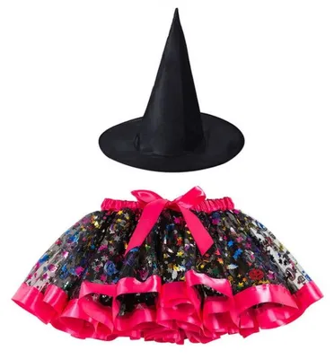 Image de Hopki Costume Sorcière Jupe Tutu Chapeau Fille 104-128