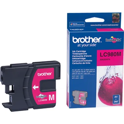 Produktbild von Brother LC980M, Magenta, Tinte auf Pigmentbasis, 1 Stück(e), 260 Seiten, Einzelpackung