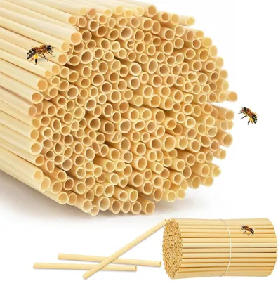 Immagine prodotto di Nidi artificiali per hotel per insetti, confezione da 300 pezzi, lunghezza 14-14,6 cm, diametro 3-4 mm, adatti per api selvatiche