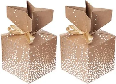 Obrázek produktu pro Stříbrné krabičky s tečkami 10x10cm 2ks.