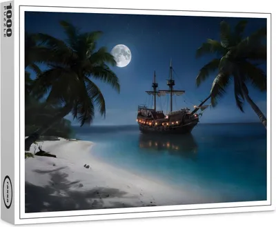Image de Puzzle Raxxa Premium « Voilier au large d'une côte tropicale », 1 000 pièces
