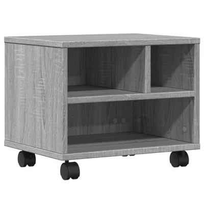 Obrázek produktu pro vidaXL Stojan na tiskárnu s kolečky Grey Sonoma 41x32x34,5 cm