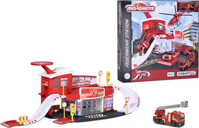 Produktbild von Majorette 212050014 - Creatix Fire Station + 1 Fahrzeug