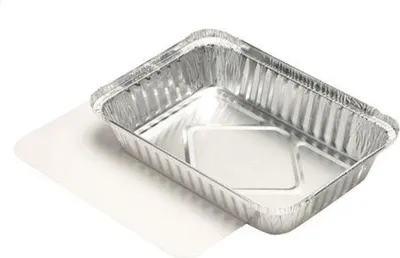Produktbild von Schalen, Alu + Einlegedeckel, PE-beschichtet eckig 0,8 l 4 cm x 15 cm x 21,4 cm