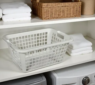 Produktbild von Wäschekorb kleiner Wäsche Plastik Kunststoff Korb Single Grau