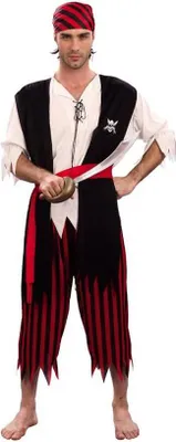 A man wearing a pirate costume.