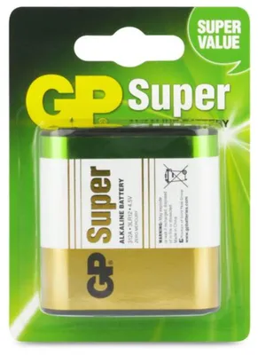 Produktbild von GP Batteries Super Alkaline 4.5V, Einwegbatterie, 4.5V, Alkali, 4,5 V, 1 Stück(e), Mehrfarbig