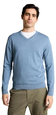 Produktbild von Tom Tailor Herren 1039811 Strickpullover mit V-Ausschnitt, 39872 - Mountain Spring Blue Melange, M