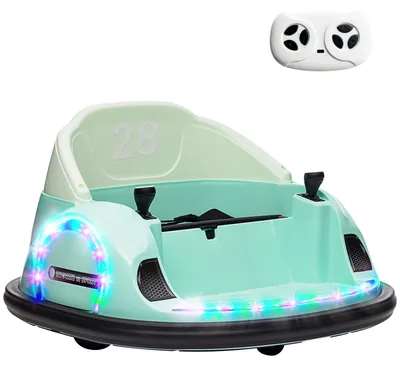 Image de AIYAPLAY - Voiture de collision pour enfants 12 V avec télécommande 2,4 GHz, pare-chocs électriques, vert