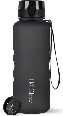 Produktbild von uberBottle softTouch Trinkflasche mit Sieb 1500ml / Onyx Black/ 720DGREE