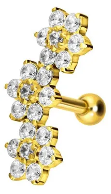 Produktbild von Ohrpiercing Titan Ohrpiercing 3 KRISTALLBLUMEN