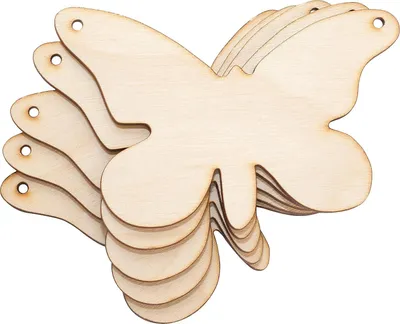 Obrázok produktu pre Creative Deco 10 x tvary motýľov z preglejky | 9,5 x 7,5 cm | Nelakované drevené výrezy na zavesenie | Ideálne na maľovanie, dekorovanie