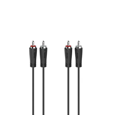 Obrázek produktu pro Hama 00205258, 2 x RCA, Samec, 2 x RCA, Samec, 3 m, Černá