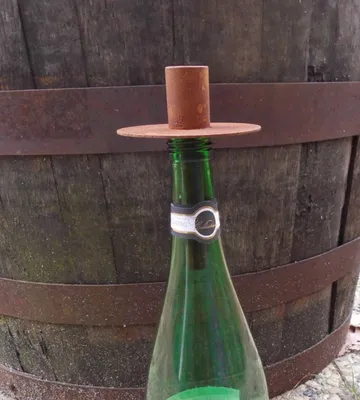 Produktbild von Kerzenhalter für Flaschenhals Kerzenständer Eisen massiv Echt-Rost