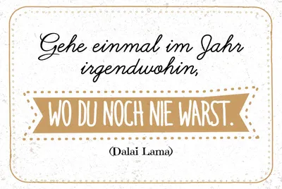 Produktbild von vianmo Blechschild 20x30 cm Zitat Gehe einmal im Jahr irgendwohin, wo du noch nie warst