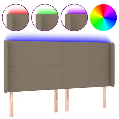 Immagine prodotto di vidaXL Testiera LED Taupe 183x16x118/128 cm Tessuto