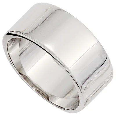 Produktbild von Breiter Ring Damenring 10,4mm breit 925 Silber glänzend schlicht Silberring Innenumfang 50mm Ø15.9mm