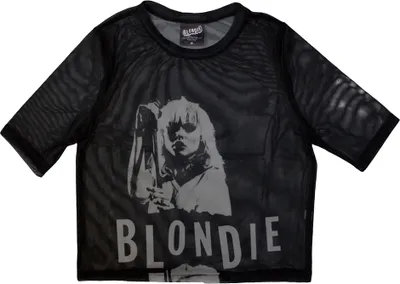 Image de Blondie - "Mic Stand" Top court pour femme manches courtes RO10782 (S) (Noir)