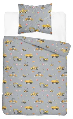 Produktbild von Bettwäsche, Baumwollbettwäsche für Kinder 160x200 xoxo 5856a Baumaschinen
