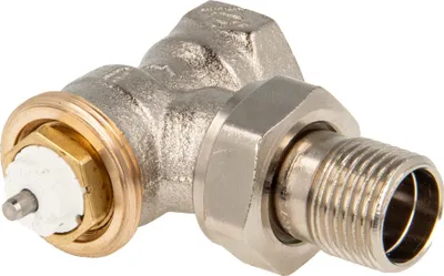 A close-up studio shot of a plumbing valve.