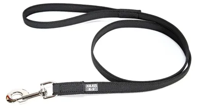 Productafbeelding van Hondenriem Hondenlijn - 2 m - Rubber - Met handvat - Zwart-grijs