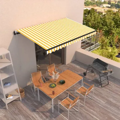 Produktbild von Gelenkarmmarkise Automatisch 400x350 cm Gelb und Weiß , Markisen Design 2024