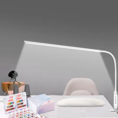LED-Schreibtischlampe 60 cm, dimmbar, Klemmleuchte, Touch, 18 W, Weiß