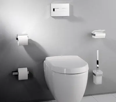 Image de emco loft ensemble brosse de toilette, modèle mural, verre cristal satiné, 051513300
