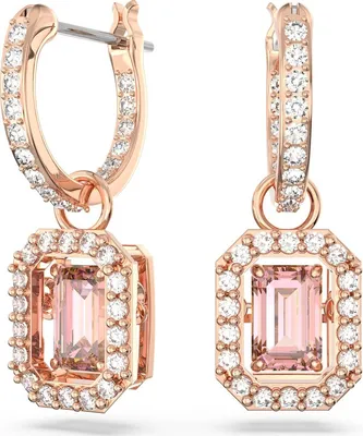 Produktbild von Swarovski Millenia Drop-Ohrhänger, Oktagon-Schliff, Rosa, Roségold-Legierungsschicht