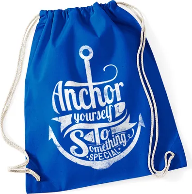 Produktbild von Turnbeutel Anker Hipster Beutel Tasche Anchor Jutebeutel Stringbag Beuteltasche