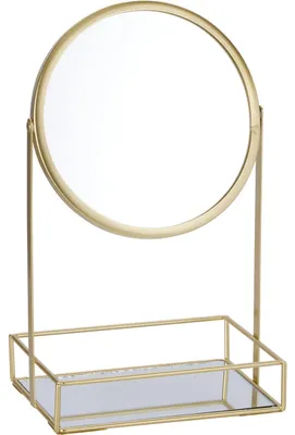 Immagine prodotto di Portagioie dorato con specchietto cosmetico, 19 x 12 x 32 cm