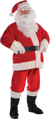 Produktbild von Weihnachtsmann Plüsch Kostüm für Herren