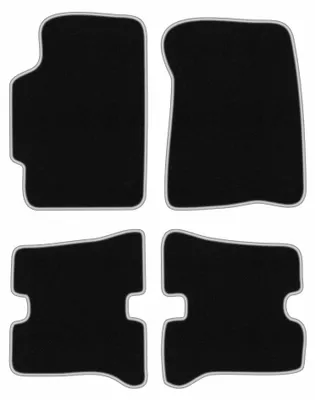 Image de Tapis de sol en moquette pour Mazda MX-6 II 1992-1997 (coupé) – jeu 4 pièces, noir/argent, sur mesure – Wielganizator CARLUX