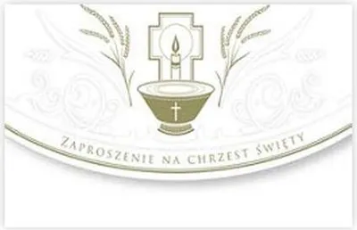 Zdjęcie produktu dla Zaproszenie na chrzest z krzyżem