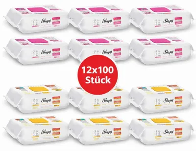 Produktbild von Sleepy Easy Clean Oberflächenreinigungstücher – 6x100 Gelb + 6x100 Lilium | Tägliche Reinigung
