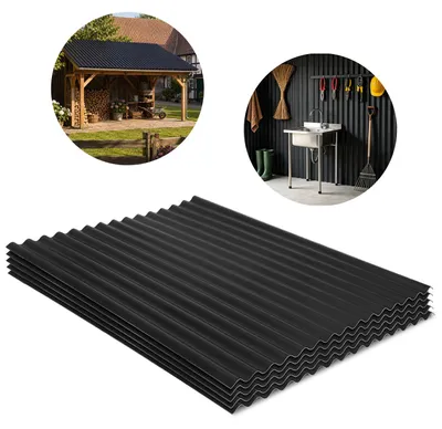 Obrázek produktu pro Eikuavons, 5 kusů, střešní desky ASA-PVC, tloušťka 1,5 mm, rozměry 117 x 93 cm, šedá barva, vhodné pro střechy, přístřešky a zahradní domky