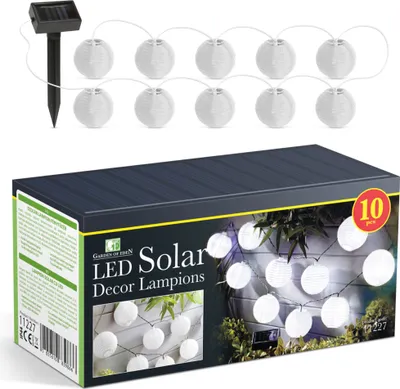 Produktbild von Solar-LED-Gartenbeleuchtung / Umgebungsbeleuchtung für den Außenbereich – Kabellänge 3,7 Meter – Laternen zum Aufhängen – Solarenergie – ⌀ 6 cm