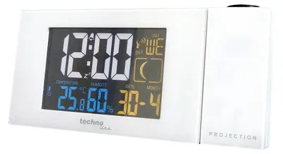 Produktbild von Technoline WT 537, Digitaler Wecker, Weiß, Temperatur, Zeit, AAA, 165 mm, 75 mm