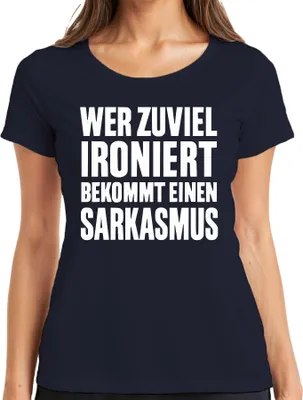 Immagine prodotto di Chi stira troppo fa del sarcasmo Detto sarcastico Regalo Donna T-Shirt, Navy, S