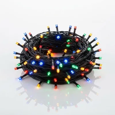 Produktbild von LED Weihnachts Lichterkette bunt - 80 LED / 9 m - Deko Beleuchtung für Außen mit Timer