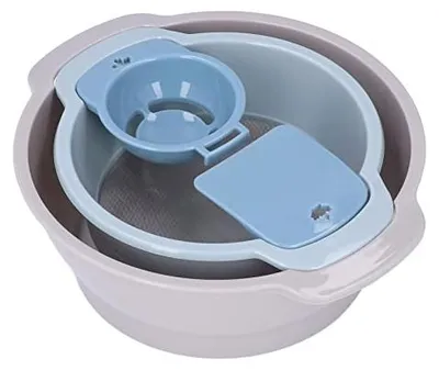 Trimmbox-Set, 4-teilig, stapelbar, mit Sieb, 24,5 x 7,8 cm, PP